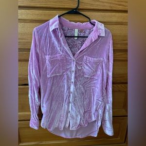 Velvet button up shirt